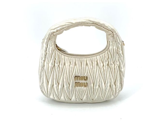 Miu Miu Borsa Hobo Crossbody Mini Wander in Raso - vista 10