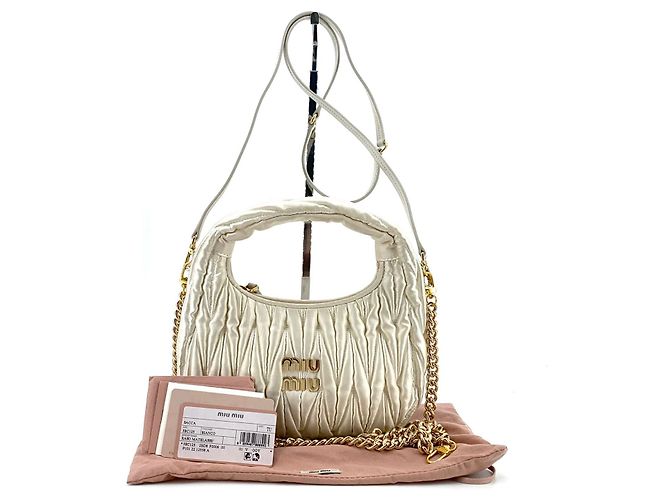 Miu Miu Borsa Hobo Crossbody Mini Wander in Raso - vista 9