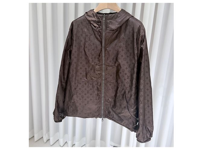 Louis Vuitton Giacca antivento reversibile marrone - vista 3