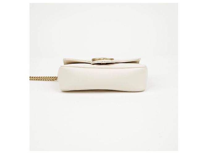 Gucci Borsa Super Mini GG Marmont Matelassé White - vista 6