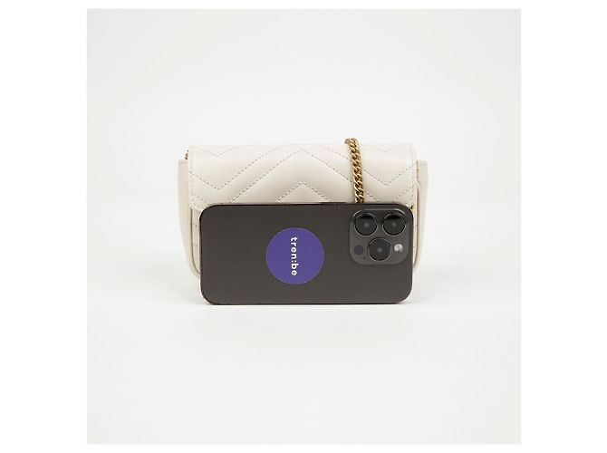 Gucci Borsa Super Mini GG Marmont Matelassé White - vista 9