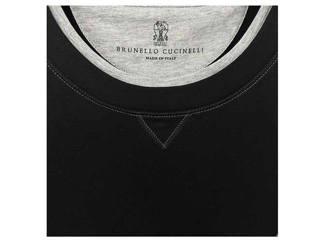 Brunello Cucinelli T-Shirt mit kurzen Ärmeln im Layer-Look - Ansicht 10