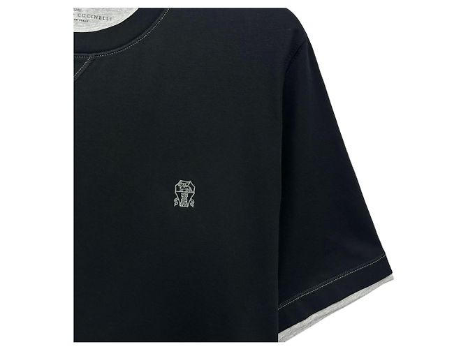 Brunello Cucinelli T-Shirt mit kurzen Ärmeln im Layer-Look - Ansicht 3