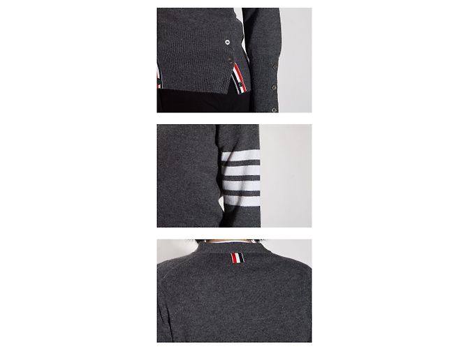 Thom Browne Diagonal Armband Cashmere Cardigan Damen - Ansicht 10