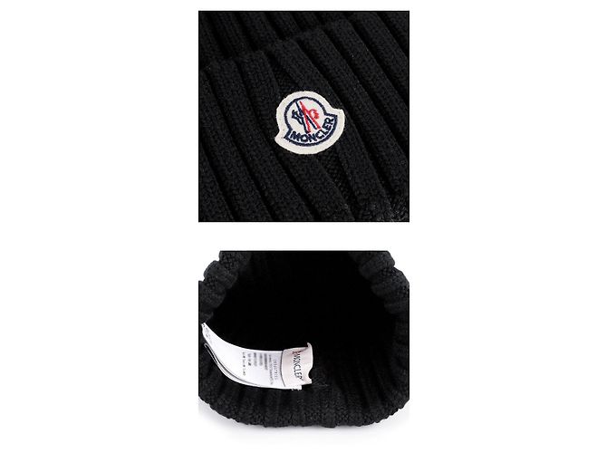 Moncler Strickbeanie mit Logo-Patch (Black) - Ansicht 4