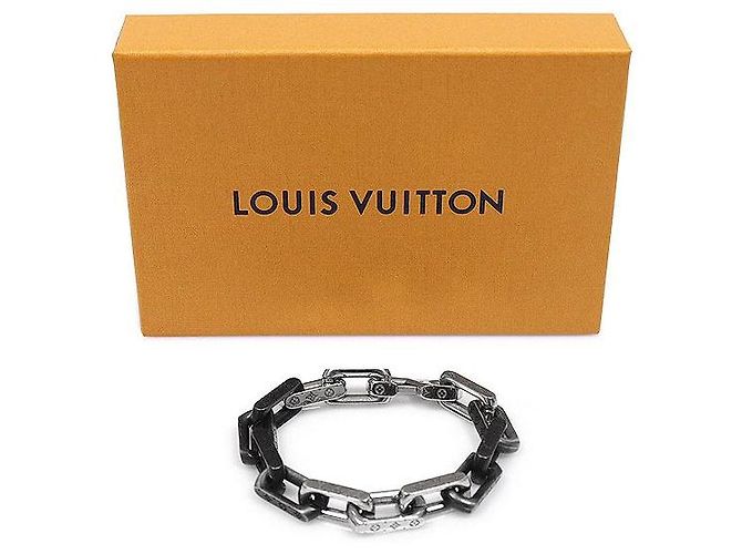 Louis Vuitton Bracciale a catena Monogram Silver Black Misura - vista 2