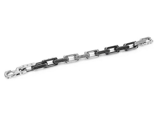 Louis Vuitton Bracciale a catena Monogram Silver Black Misura - vista 3