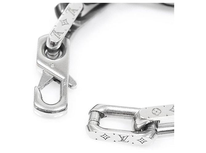 Louis Vuitton Bracciale a catena Monogram Silver Black Misura - vista 6