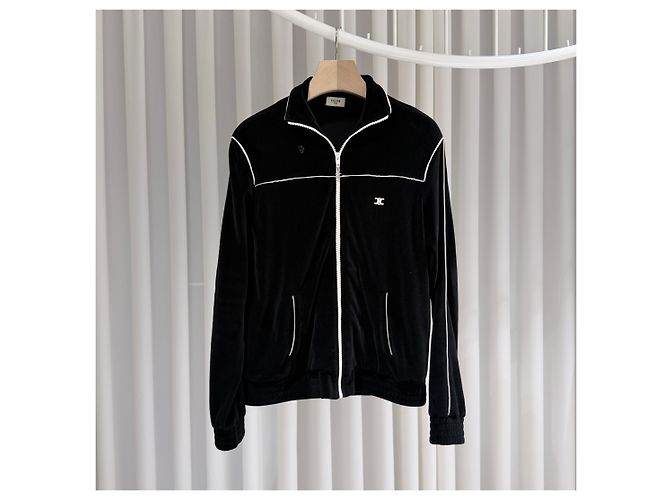 Céline Set Pantaloni e Giacca con Zip in Velluto Triope Black - vista 2