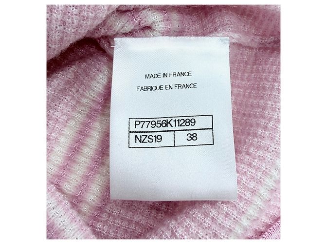 Chanel Kaschmir-Strick mit kurzen Ärmeln für Damen, Rosa - Ansicht 7