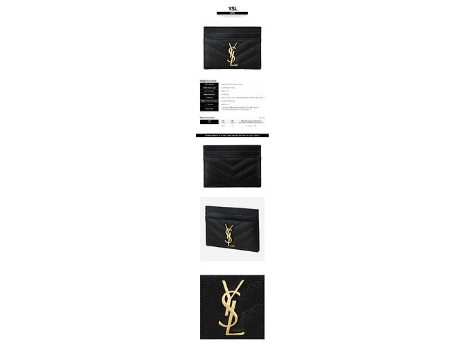 Autre Marque SAINT LAURENT Monogram Kartenetui Schwarz Gold - Ansicht 2