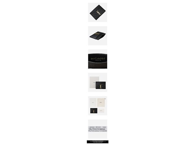 Autre Marque SAINT LAURENT Monogram Kartenetui Schwarz Gold - Ansicht 3