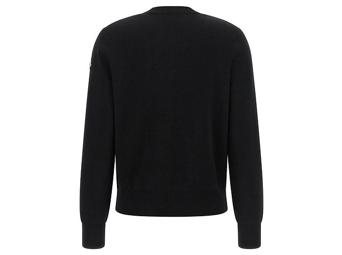 Moncler Gesteppter Woll-Cardigan mit Reißverschluss Schwarz - Ansicht 3
