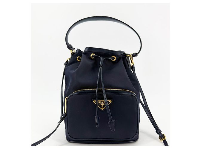Prada Borsa Bucket Re Nylon Pocono Navy - vista 3