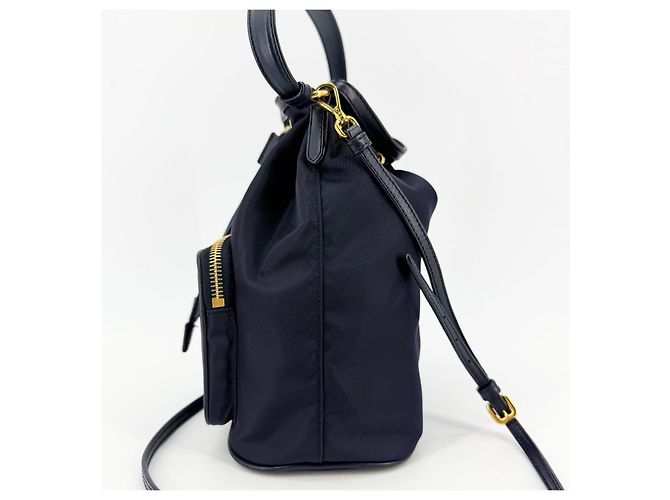 Prada Borsa Bucket Re Nylon Pocono Navy - vista 5