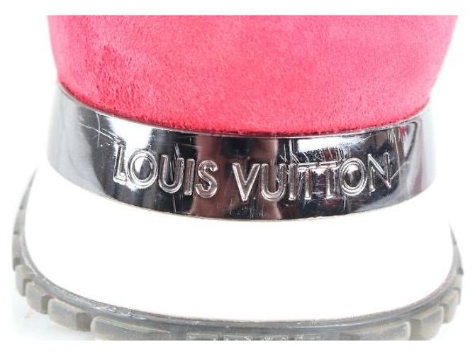 Louis Vuitton Sneakers Runaway in camoscio rosso - vista 6