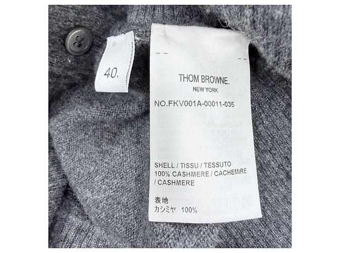 Thom Browne Chaleco de punto de cachemira para mujer Gris - vista 6