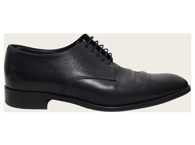 Louis Vuitton Scarpe Derby stringate da uomo Wall Street in Epi nero - vista 2