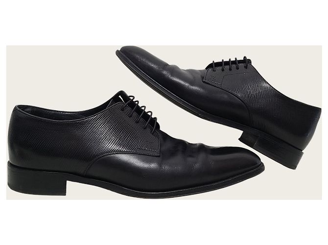Louis Vuitton Scarpe Derby stringate da uomo Wall Street in Epi nero - vista 5