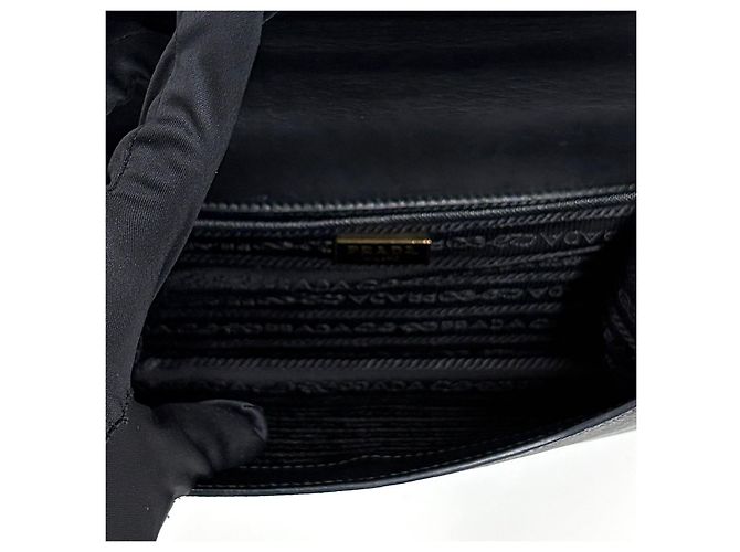 Prada Borsa a tracolla con catena in Saffiano Nera - vista 13