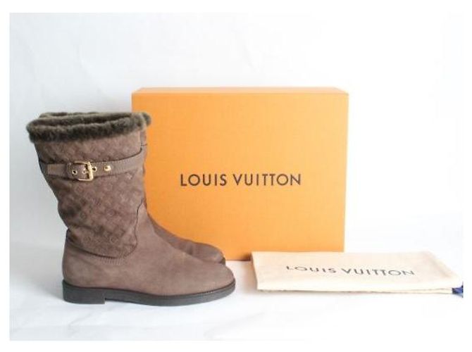 Louis Vuitton Botines de ante marrón (SKU: - vista 2