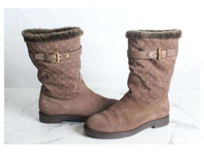Louis Vuitton Botines de ante marrón (SKU: - vista 3