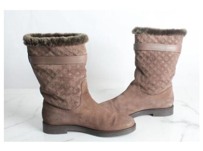 Louis Vuitton Botines de ante marrón (SKU: - vista 4