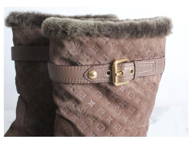 Louis Vuitton Botines de ante marrón (SKU: - vista 7