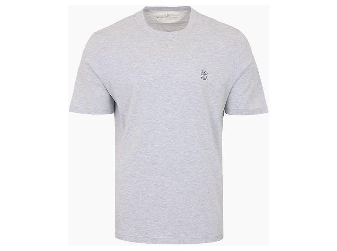 Brunello Cucinelli T-Shirt mit Rundhalsausschnitt und gesticktem Logo - Ansicht 2