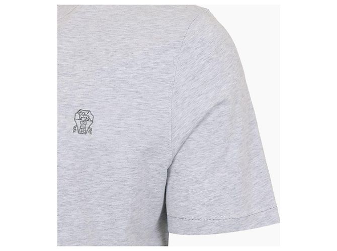 Brunello Cucinelli T-Shirt mit Rundhalsausschnitt und gesticktem Logo - Ansicht 5