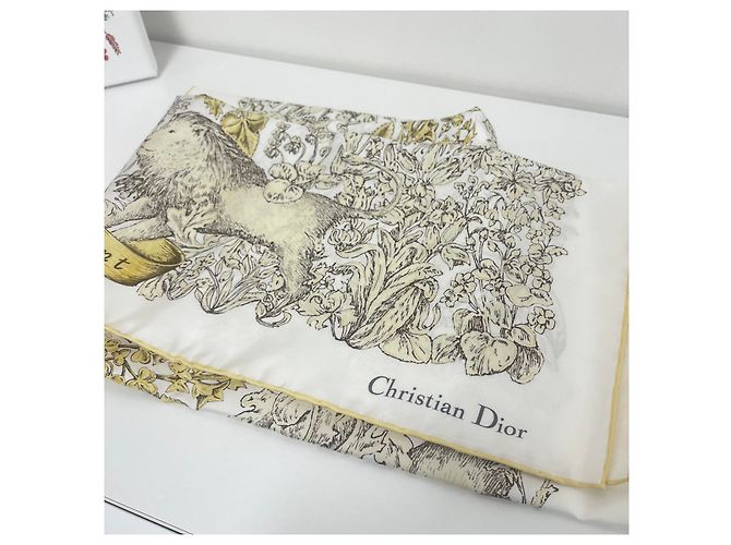 Foulard in seta Dior Avorio - vista 4