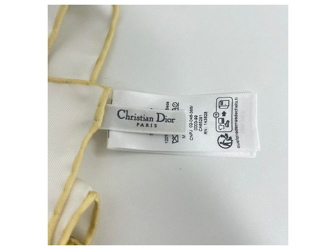 Foulard in seta Dior Avorio - vista 6
