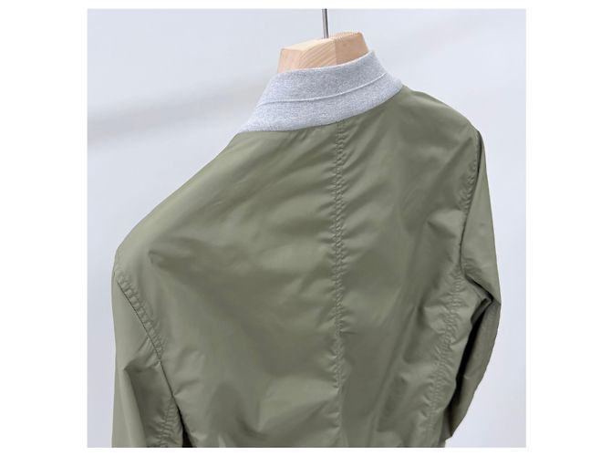 Brunello Cucinelli Nylon Bomber Jacke Olivengrün - Ansicht 5