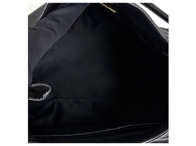 Miu Miu Vitello Phoenix Leder Schultertasche Schwarz - Ansicht 11