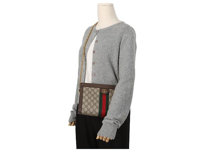 Gucci Borsa a tracolla Ophidia GG Small Brown - vista 11