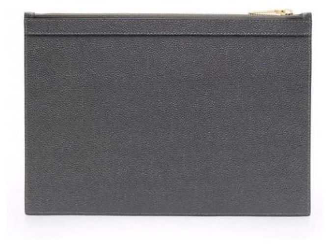 Thom Browne Portadocumenti piccolo in pelle Pebble Grain - vista 5
