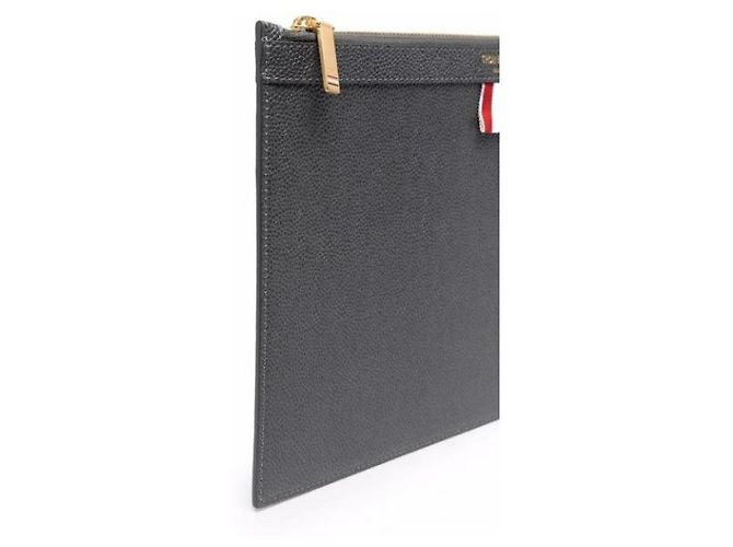 Thom Browne Portadocumenti piccolo in pelle Pebble Grain - vista 7