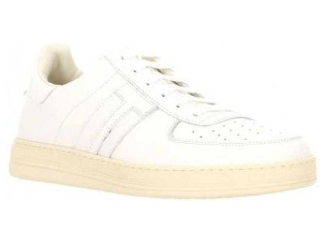 Tom Ford Leder-Sneaker Weiß - Ansicht 4