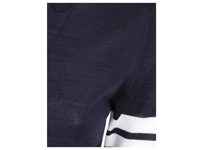 Polo Relaxed 4-Bar de lana Thom Browne Azul Marino - vista 7