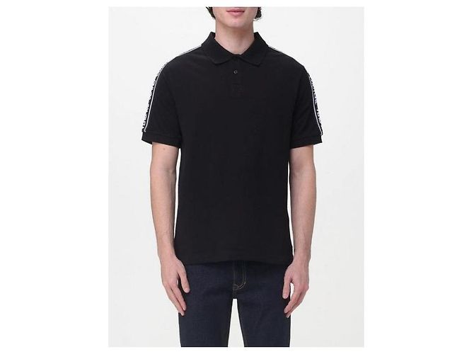 Versace Tape Logo Polo Shirt Black - view 4