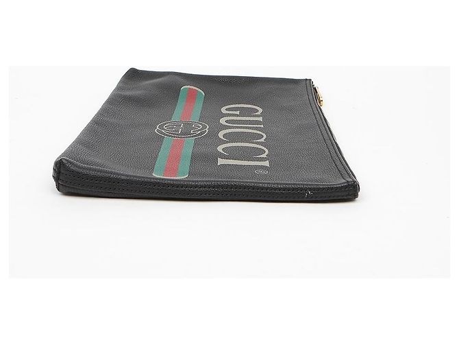 Gucci Pochette con stampa logo nera - vista 4