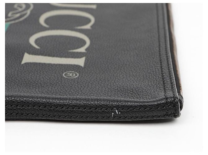 Gucci Pochette con stampa logo nera - vista 5