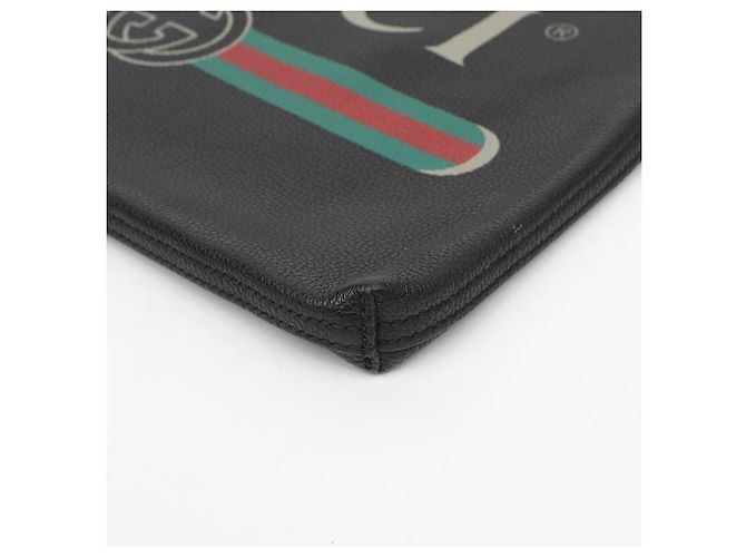 Gucci Pochette con stampa logo nera - vista 7