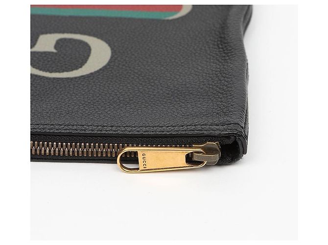 Gucci Pochette con stampa logo nera - vista 8