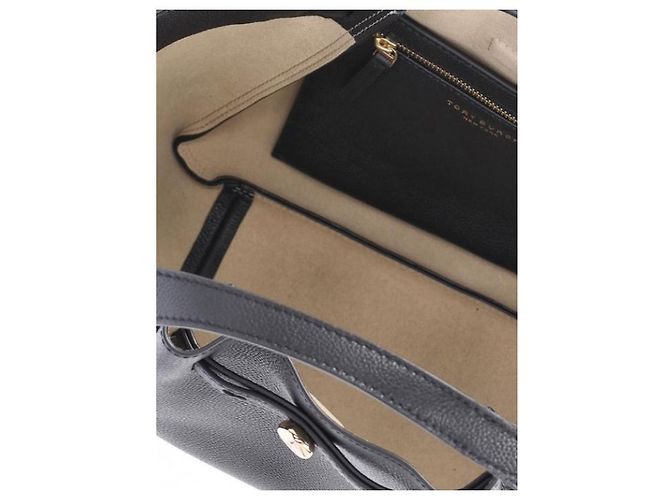 Petit sac cabas ROMY Tory Burch noir en cuir - vue 8