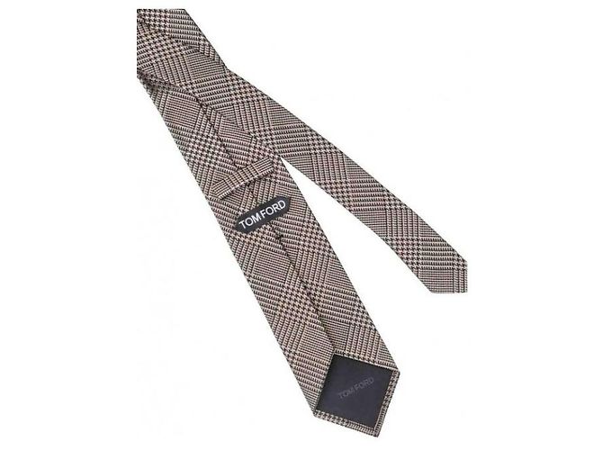 Tom Ford Seidenkrawatte mit Muster Beige Schwarz - Ansicht 5
