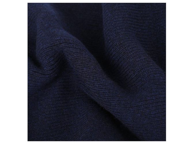 Sciarpa Thom Browne Cashmere Rib 4-Bar Navy - vista 6