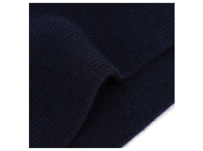 Sciarpa Thom Browne Cashmere Rib 4-Bar Navy - vista 7