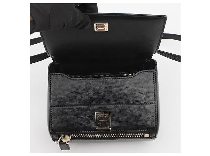 Givenchy Mini Borsa a Tracolla e Spalla Pandora Box in Pelle Nero - vista 8