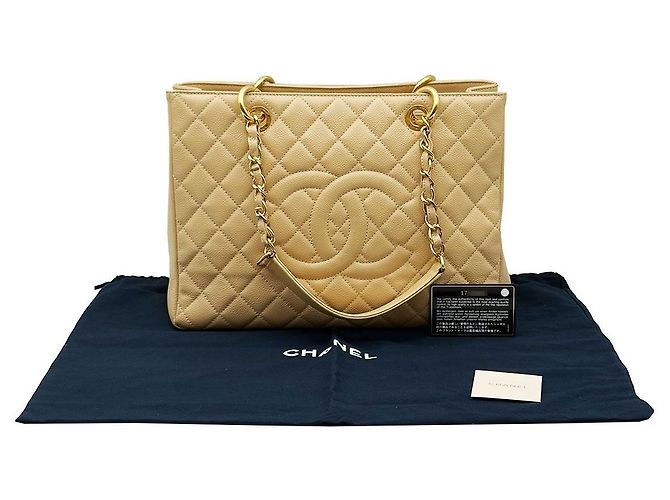 Chanel Borsa a tracolla con catena Caviar Skin Beige - vista 3